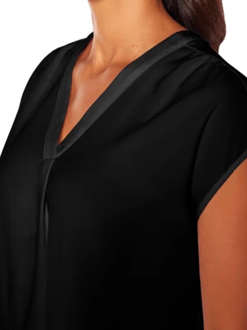 Banana Republic Black V-Neck Cap Sleeve Blouse - Picture 7 of 8